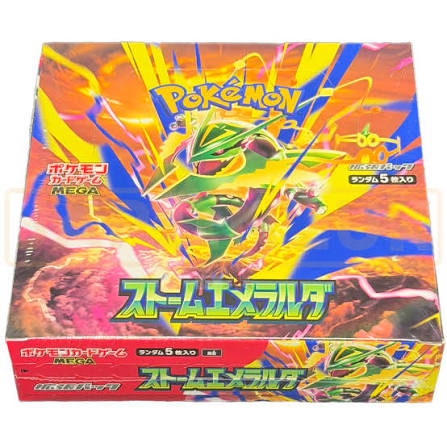 Japanese Pokémon TCG Storm Emerald booster box featuring Rayquaza