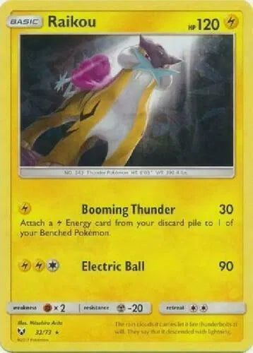 Raikou (Let's Play, Pikachu!) (Cracked Ice Holo) Deck Exclusives Holo Rare 032/073