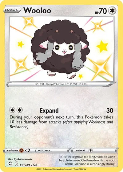 Wooloo Shining Fates: Shiny Vault Shiny Holo Rare SV103/SV122