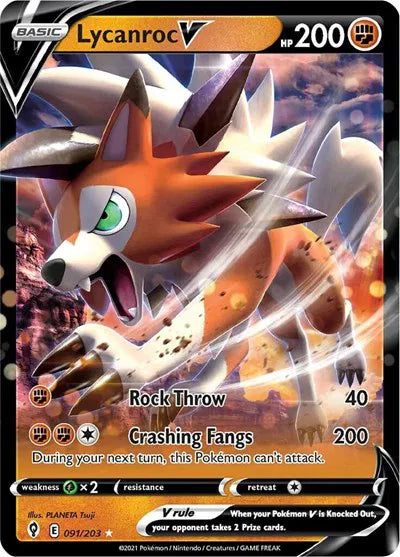 Lycanroc V Evolving Skies Ultra Rare 091/203
