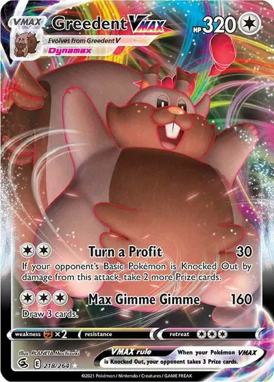 Greedent VMAX Fusion Strike Ultra Rare 218/264