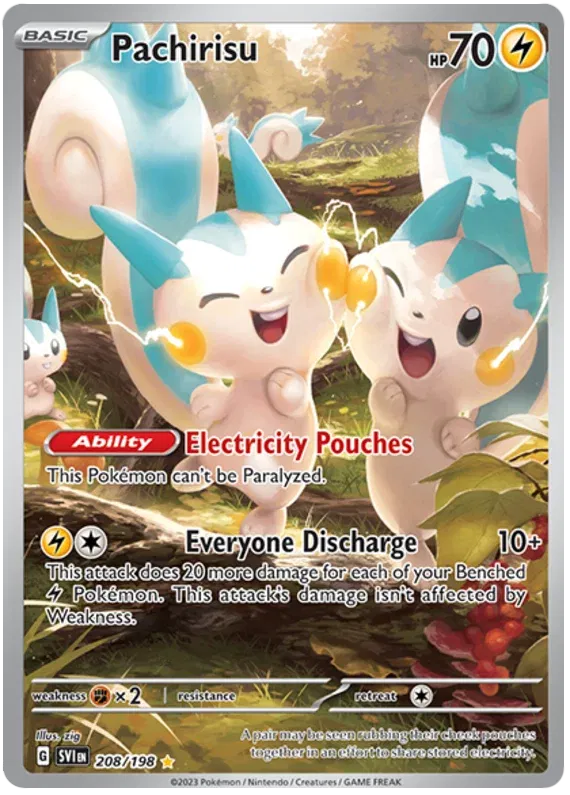 Pachirisu Scarlet & Violet Base Set Illustration Rare 208/198