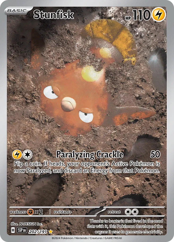 Stunfisk Surging Sparks Illustration Rare 202/191