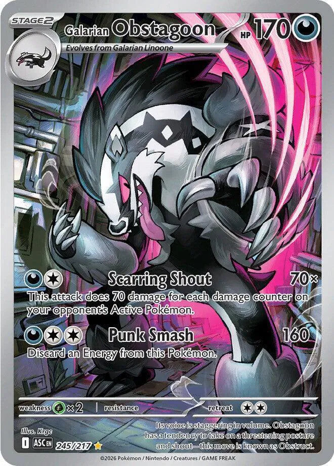 Galarian Obstagoon Ascended Heroes Illustration Rare 245/217