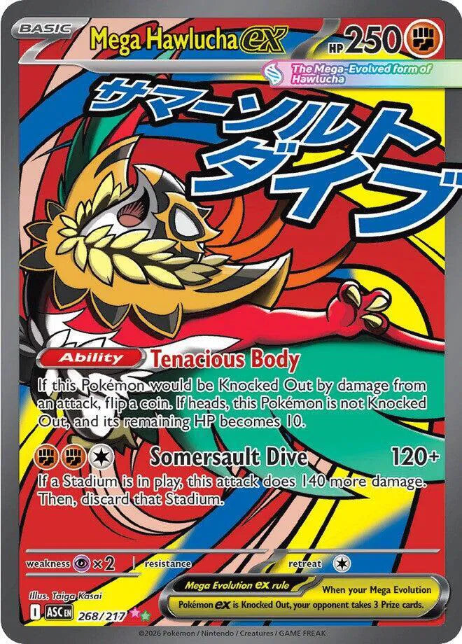 Mega Hawlucha ex Ascended Heroes Mega Attack Rare 268/217