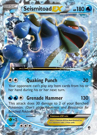 Seismitoad EX Furious Fists Ultra Rare 20
